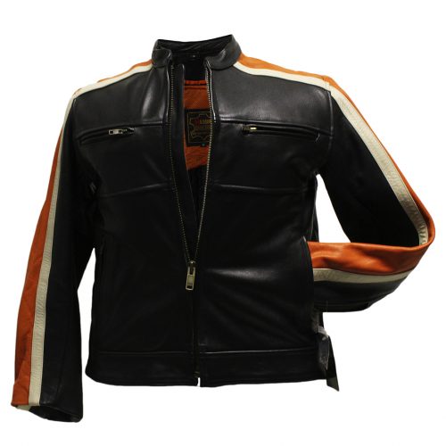 Orange Stripe Biker Jacket HL-118