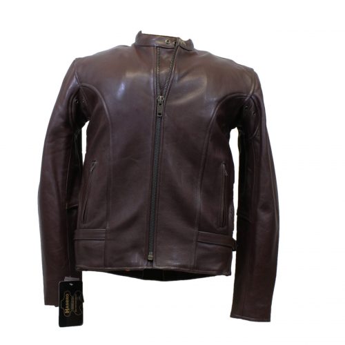 Brown Leather Racing Jacket