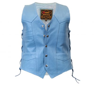 Light Blue Knight Leather Vest