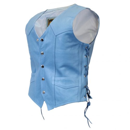 Alternative view of Light Blue Knight Leather Vest