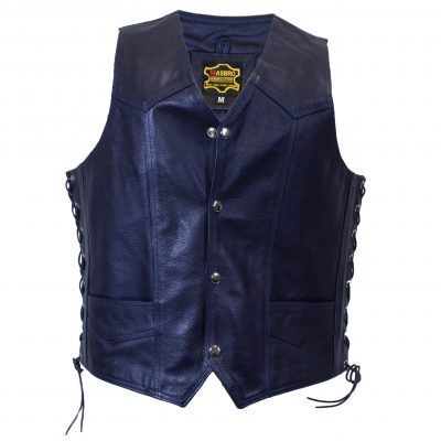Dark Blue Knight Leather Vest