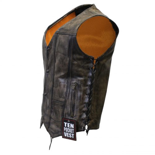Alternative view of Brown Distressed Leather Vest