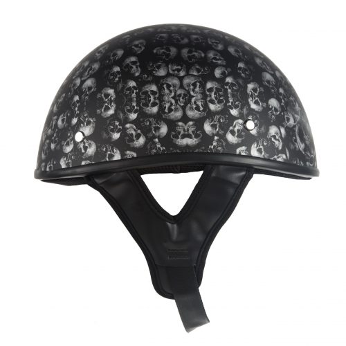 Alternative view of DOT Low Profile Motorcycle Helmet With Skulls Graphic