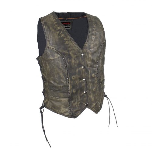 Alternative view of Women's Brown Studded Vest With Side Laces