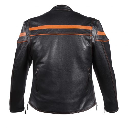 Alternative view of Mens Leather Jacket With Orange Stripes