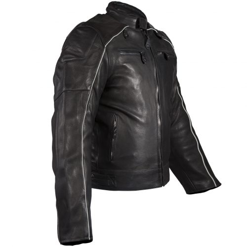 Alternative view of Mens Leather Jacket With Racer Collar
