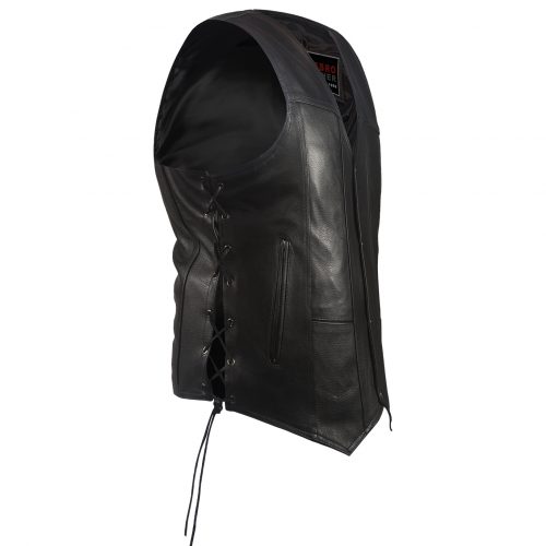 Alternative view of Mens Plain Leather Vest With Gun Pocket