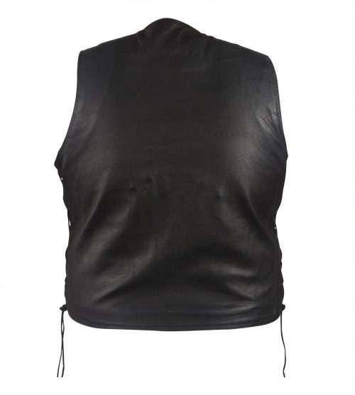 Alternative view of Mens Plain Leather Vest With Zipper Front