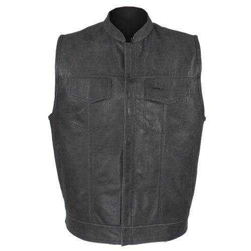 Men's Gray Motorcycle Club Vest
