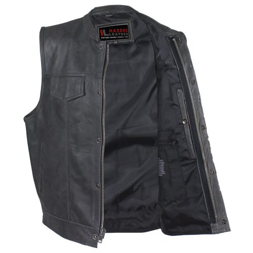 Alternative view of Men's Gray Motorcycle Club Vest