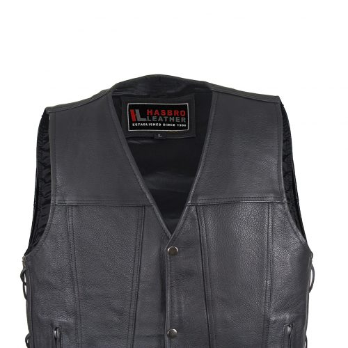 Alternative view of Mens Leather Vest With Concealed Gun Pockets
