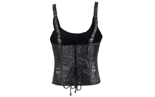 Women's Lambskin Leather Corset with Buckles