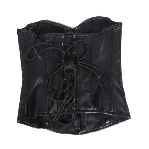 Alternative view of Women's Strapless Lamb Leather Corset With Metal Busks & Grommets