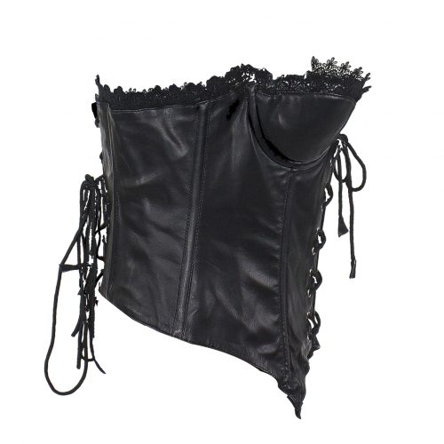 Alternative view of Women's Black Leather and Lace Corset