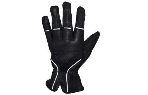 Black Leather Riding Gloves