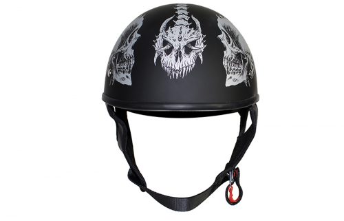 Alternative view of Flat Black DOT Helmet with Grey Horned Skeletons