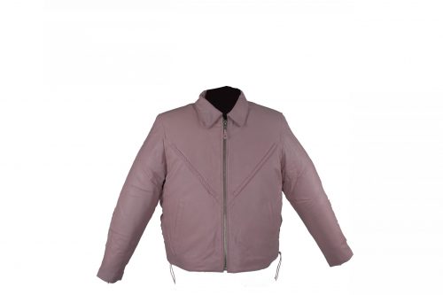 Alternative view of Women's Soft Pink Leather Motorcycle Jacket