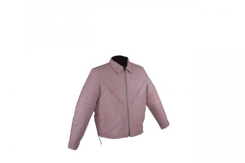Women's Soft Pink Leather Motorcycle Jacket