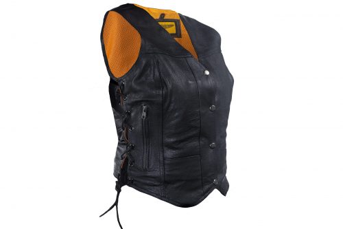 Alternative view of Women's Cowhide Leather Motorcycle Vest With 7 Pockets