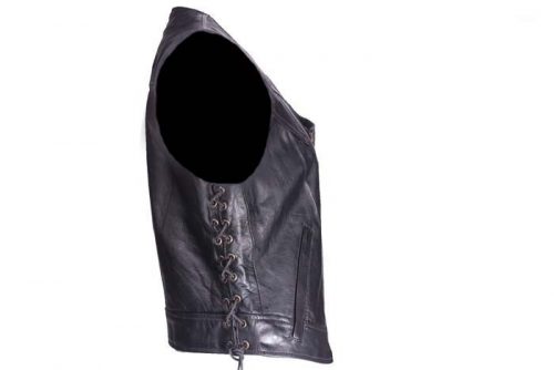 Alternative view of Women's Leather Zippered Vest with Side Laces