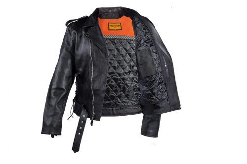Alternative view of Men's Motorcycle Leather Jacket With Side Laces