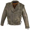 Men's Brown Motorcycle Jacket with Gun Pockets