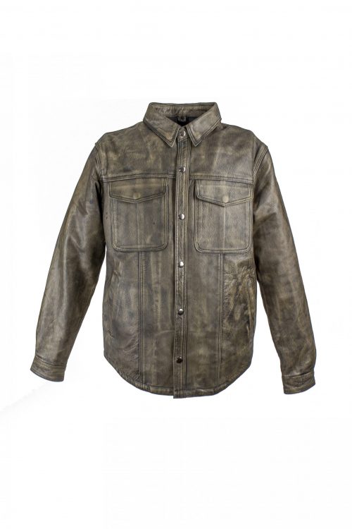 Men's Distressed Brown Leather Jacket