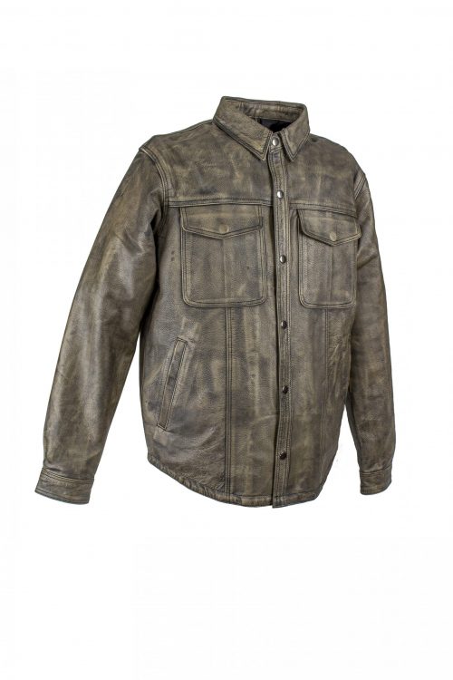 Alternative view of Men's Distressed Brown Leather Jacket