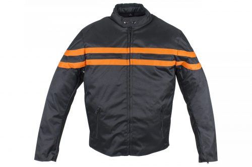 Men's Textile Motorcycle Jacket With Orange Stripes