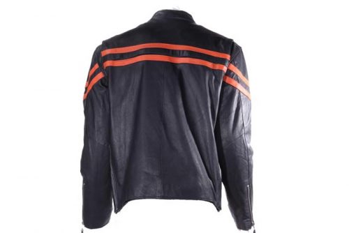 Alternative view of Men's Racer Style Jacket with 2 Orange Stripes