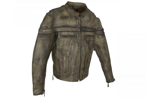 Alternative view of Men's Dark Distressed Brown Cowhide Leather Jacket
