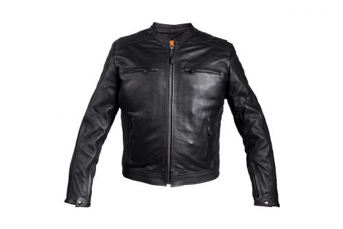 Men's Motorcycle Jacket With Diamond Pattern On The Sides & Shoulders