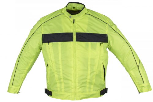 Men's Fluorescent Water Resistant Jacket with Reflective Piping