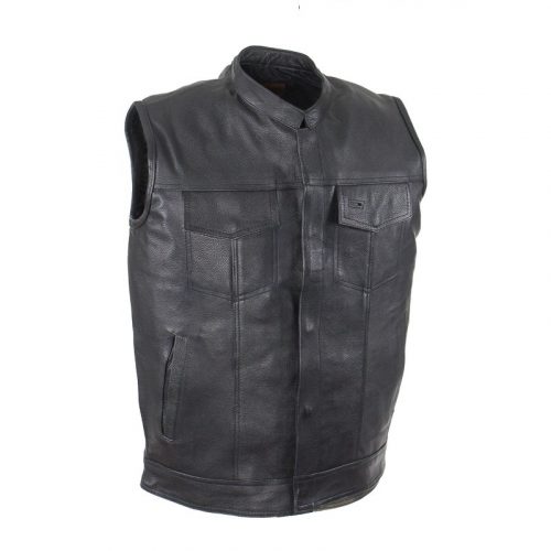 Mens Motorcycle Club Vest With Black Line