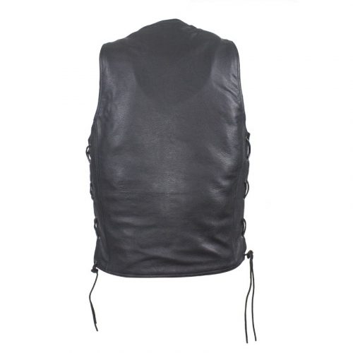 Alternative view of Mens Leather Vest With Concealed Carry On Both Sides