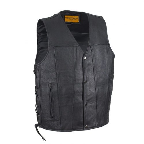 Mens Leather Vest With Concealed Gun Pockets