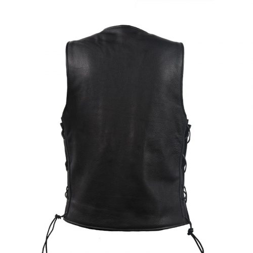 Alternative view of Mens Leather Vest With Concealed Gun Pockets
