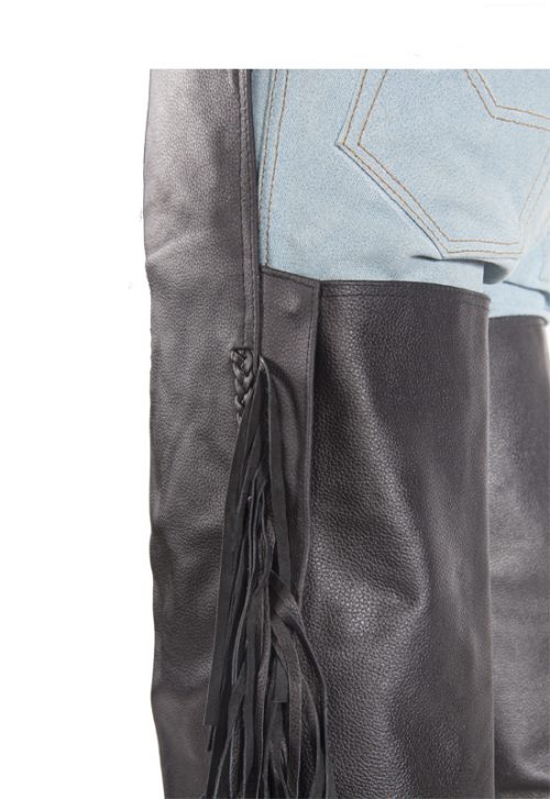 Alternative view of Biker Leather Chaps With Braid & Fringe