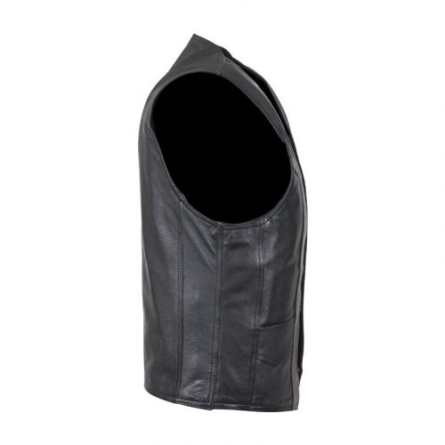 Alternative view of Mens Plain Black Leather Vest