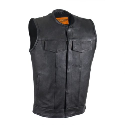 Mens 1/2" Collar Motorcycle Club Vest