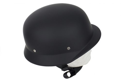 Alternative view of German Novelty Flat Black Helmet With Adjustable Chin Strap