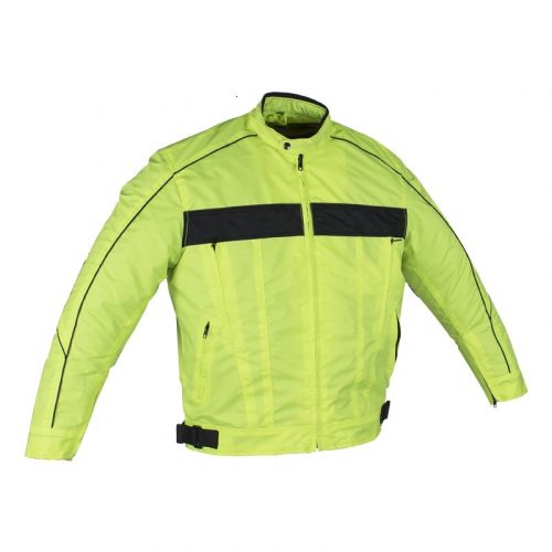Men's Fluorescent Water Resistant Jacket with Reflective Piping