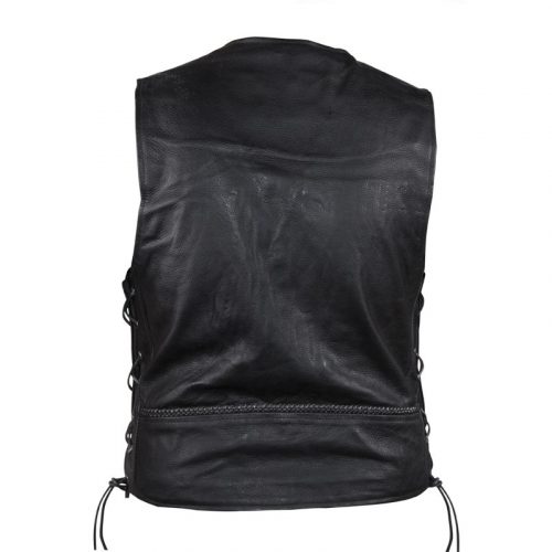 Alternative view of Men's Leather Vest With Buffalo Nickel Snaps