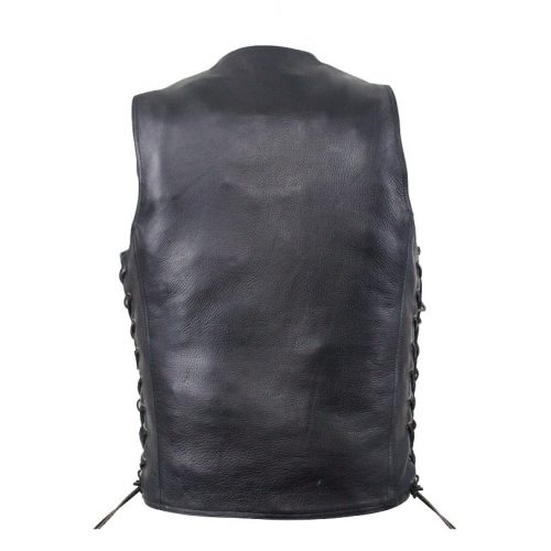 Alternative view of Mens Plain Leather Vest With Gun Pocket