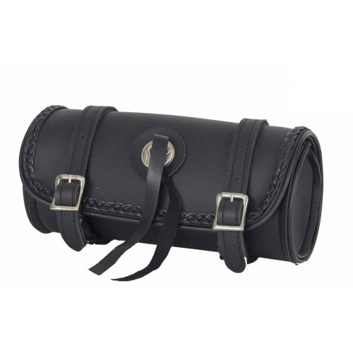 10" PVC Motorcycle Tool Bag With Concho & Braid