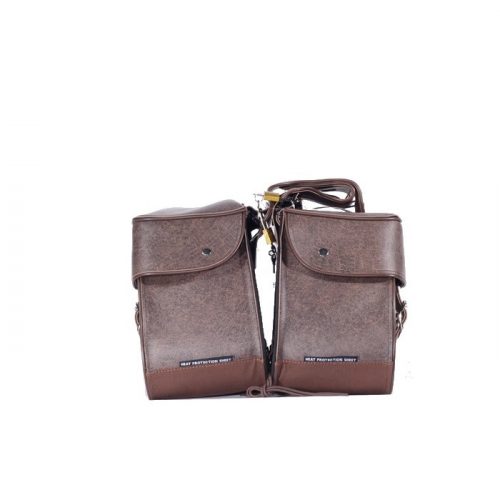 Alternative view of PVC Brown Motorcycle Saddlebag With Lock