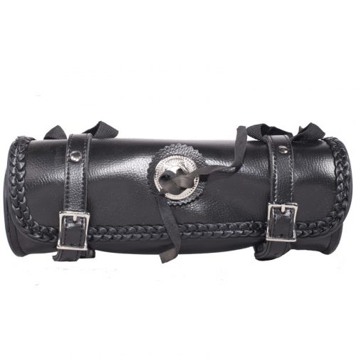 12" PVC Motorcycle Tool Bag With Braid & Concho