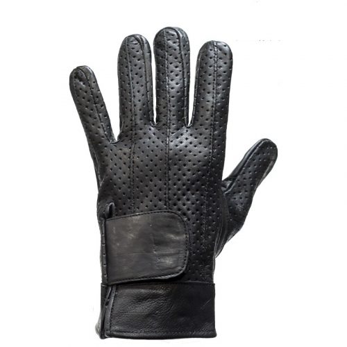 Full Finger Leather Motorcycle Gloves With Gel Pads