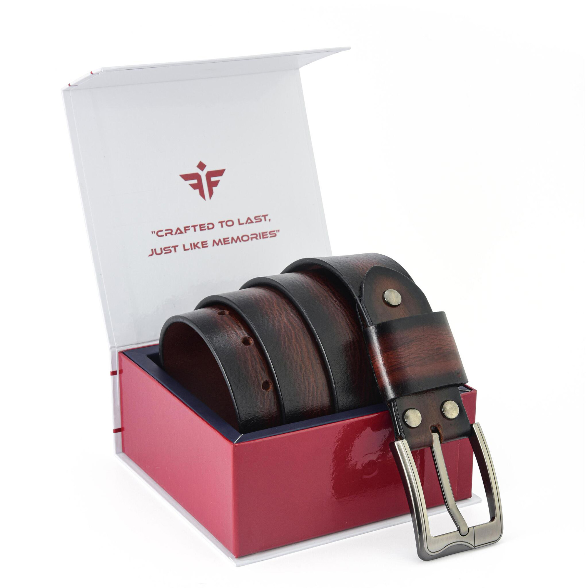 Burnt Maroon - 4Fair Impex - Burnt Maroon - Vintage Leather Belt-4