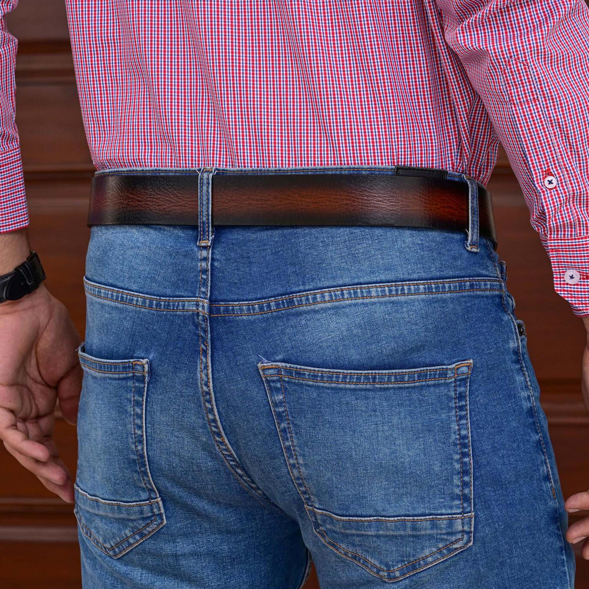 Fair Impex - Burnt Maroon - Leather Belt - LF-1 (1)